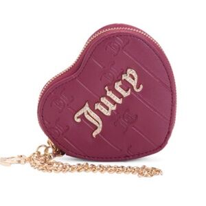 🩷 Juicy Couture Magenta Heart Wristlet Pouch